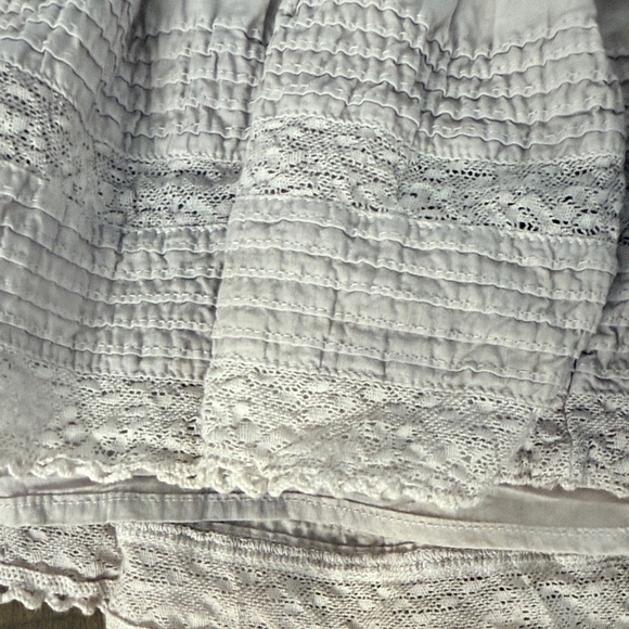 LoveShackFancy Washed Grey Ruffled Mini Skirt - Picture 3 of 5